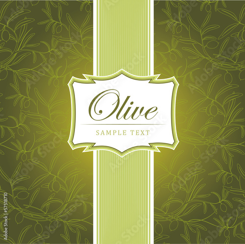 olive. Decorative olive branch. For label, pack. Olive pattern.