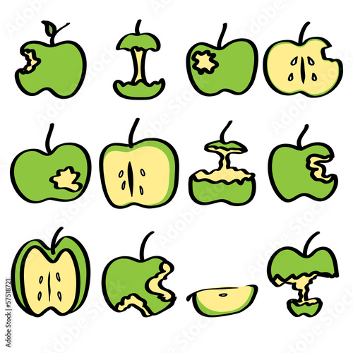 green bitten apple