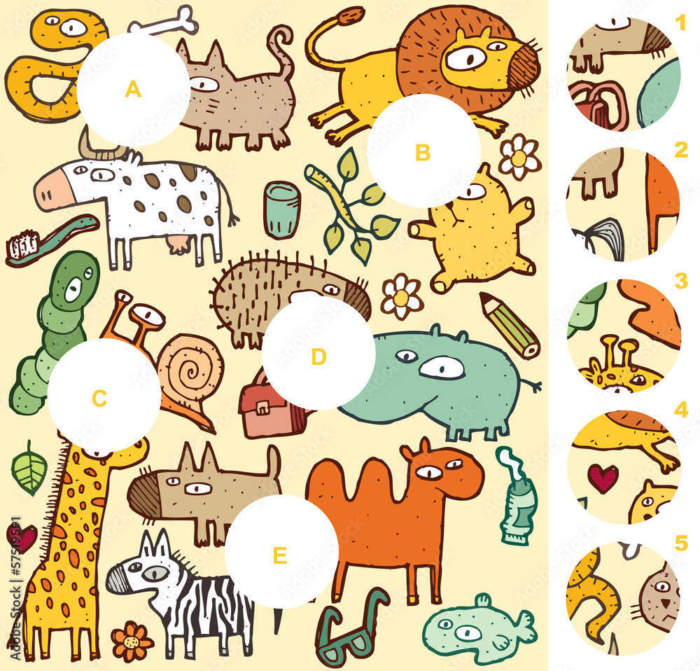 Match pieces, visual game Match pieces, visual game