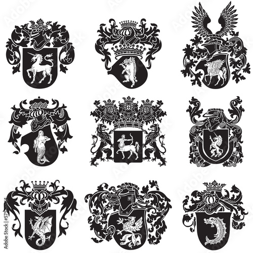 set of heraldic silhouettes No5