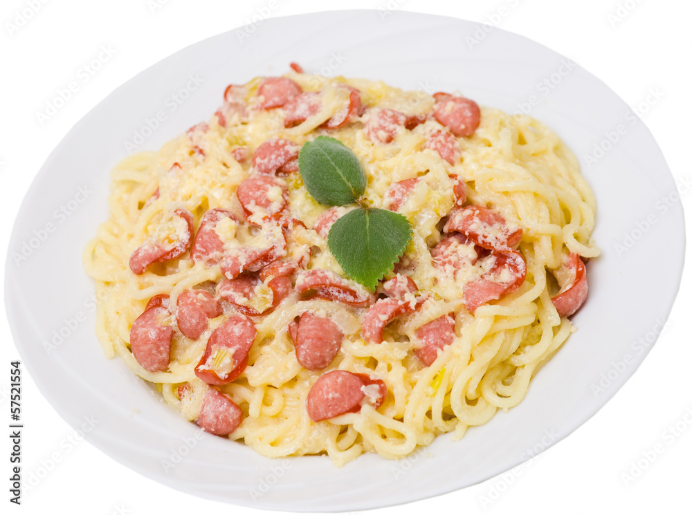 spaghetti with smoked sausage and cream sauce spaghetti with smoked sausage and cream sauce