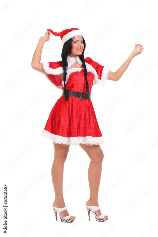 beautiful girl dressed as Santa beautiful girl dressed as Santa