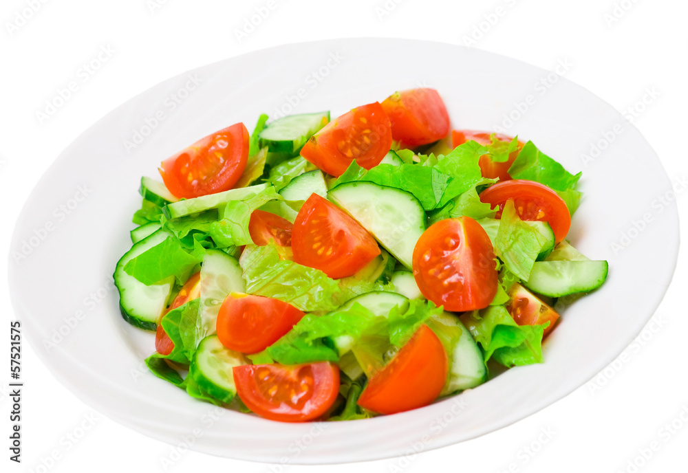 freshvegetable salad with lettuce, tomato and cucumber