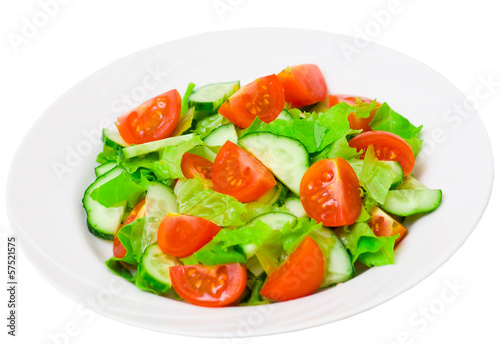 freshvegetable salad with lettuce, tomato and cucumber