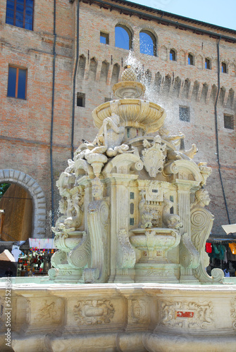 Italy, Cesena, Castle fountain