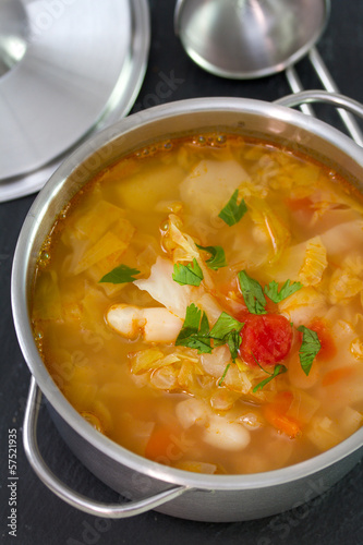 vegetable soup in dish