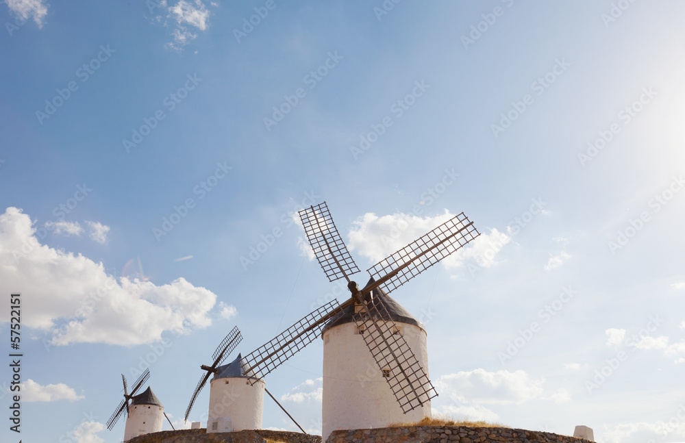 Windmills of Consuegra in the La Mancha region of central Spain