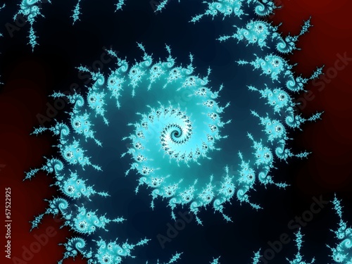 Blue fractal helix On a dark background