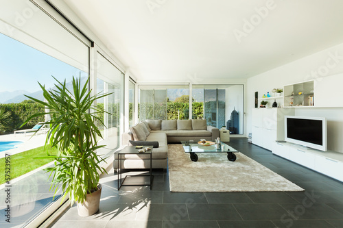 Fototapeta Naklejka Na Ścianę i Meble -  Modern villa, interior, beautiful living room