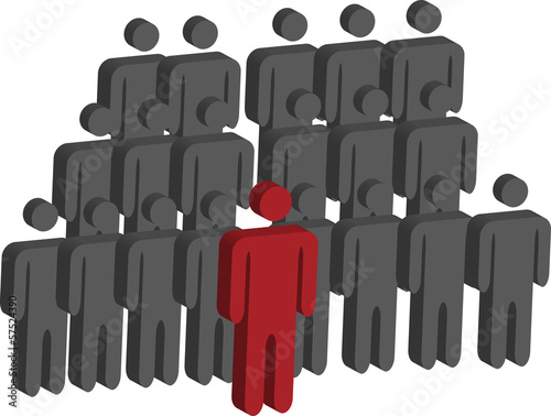 Vector people with leader