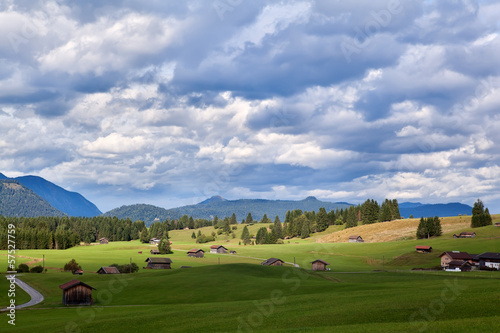 cloudy sky over Bavarian farmland