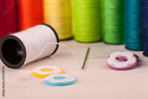 image of braided multi colored woollen yarns