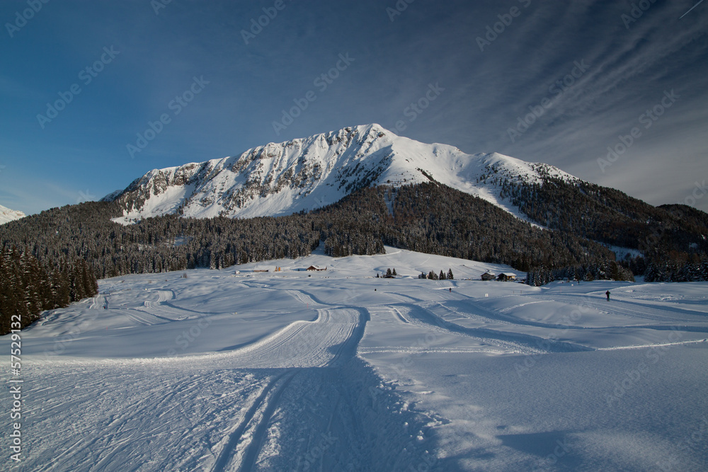 Crosscountry stadium in Dolomites