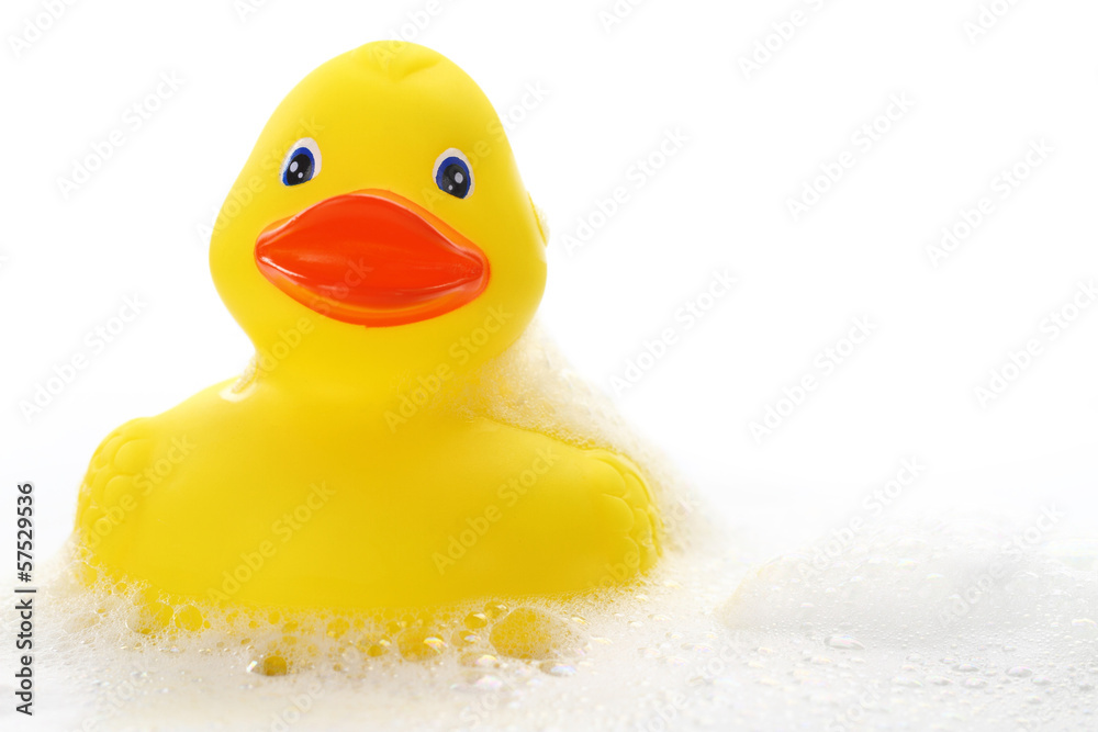 Yellow rubber duck in bath foam Yellow rubber duck in bath foam