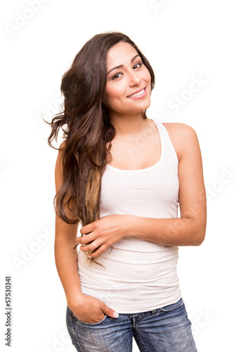 Young smiling woman posing