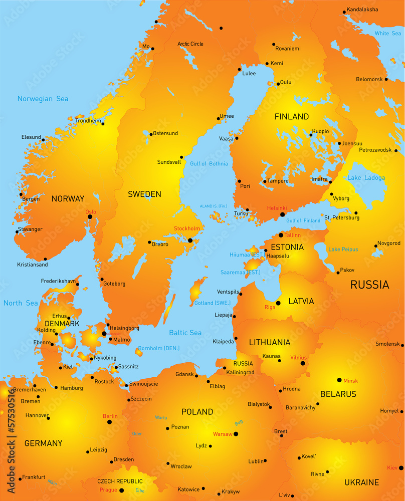 Obraz premium Baltic region countries