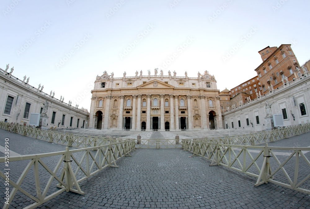 Church of Saint Peter in the Vatican with fisheye