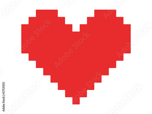 Pixel heart. Concept vector illustration.
