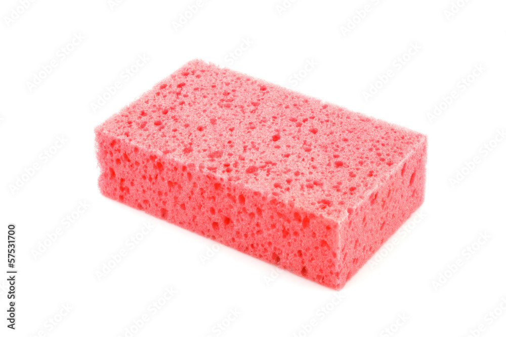 pink sponge isolated on white background pink sponge isolated on white background