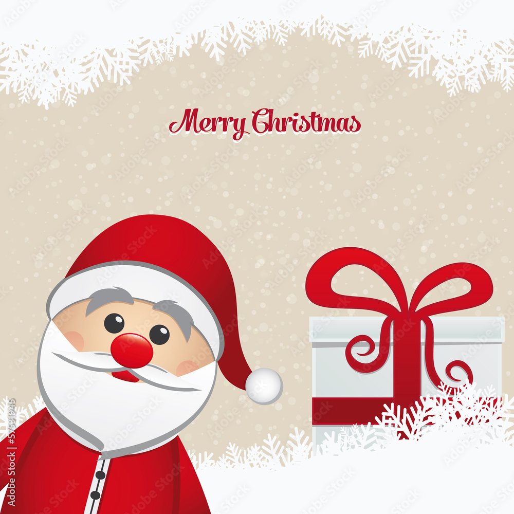 santa and gift winter snowy landscape santa and gift winter snowy landscape