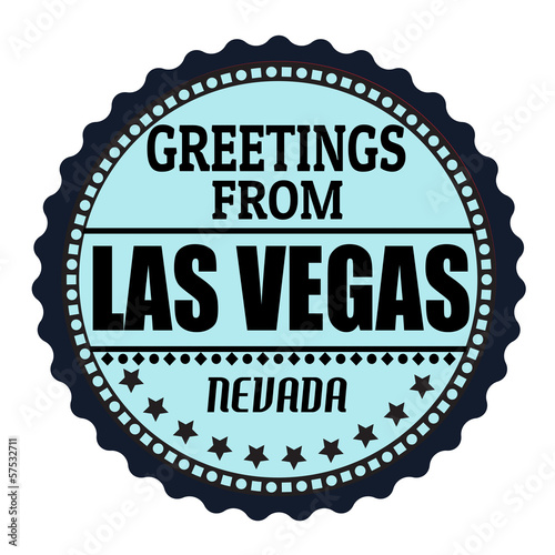 Greetings from Las Vegas label