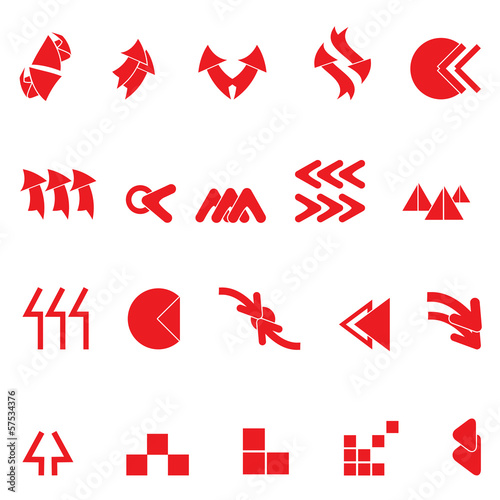 Arrow Icons Set - Isolated On White Background - Vector