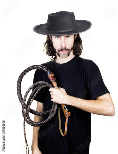 men and whip