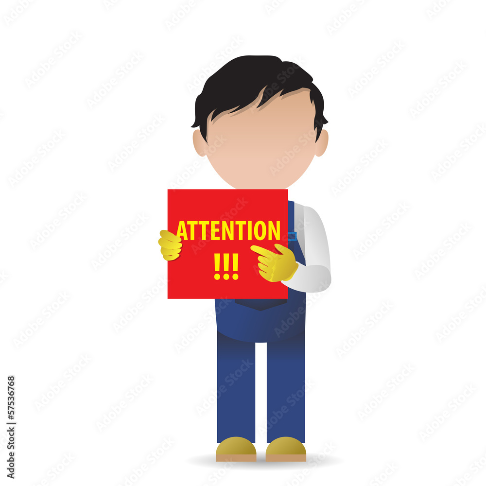 Very Detailed Drawn Transport Worker - Isolated On White