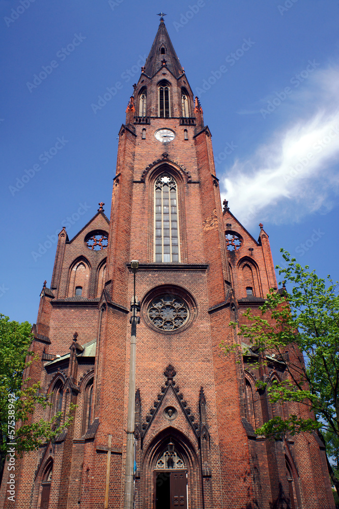 Gothic parish church in Poznan, Poland.