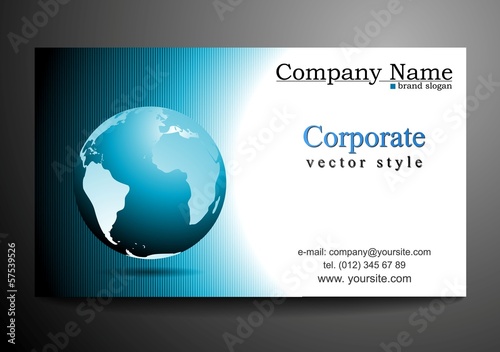 Vector business card design with globe