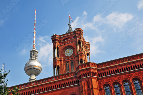 Berlino, municipio e torre della televisione di Alexanderplaz photo