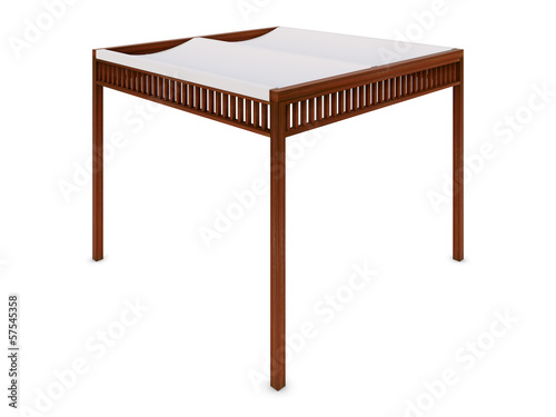 Design wooden pergola on the white