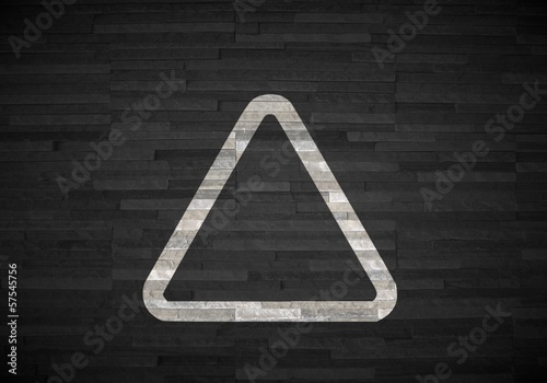 3d graphic of a creative triangle label on noble stone texture