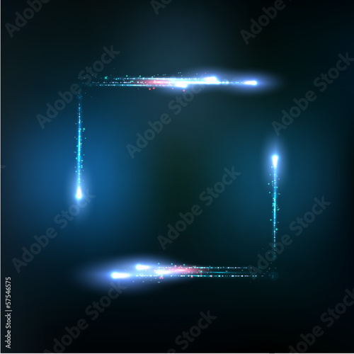 Vector frame formed by lights and sparkles