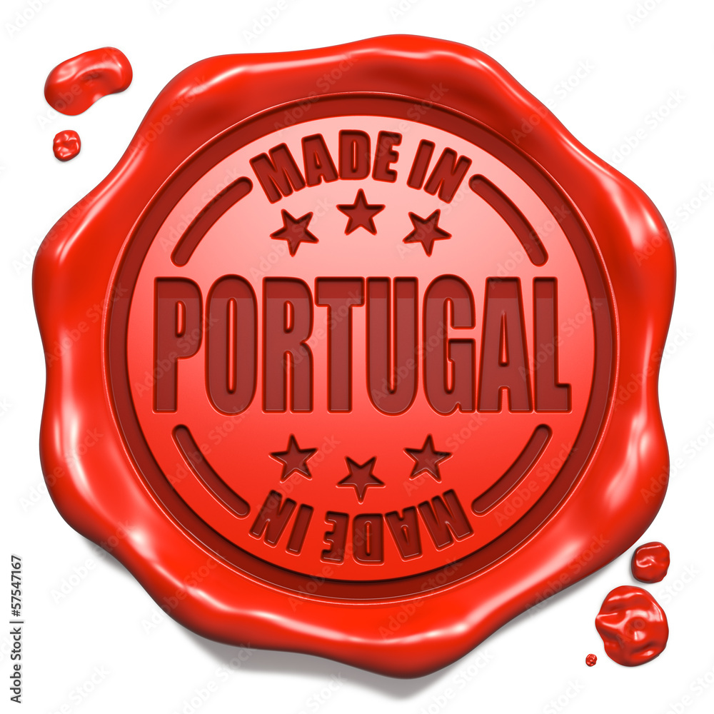 Made in Portugal - Stamp on Red Wax Seal. Made in Portugal - Stamp on Red Wax Seal.