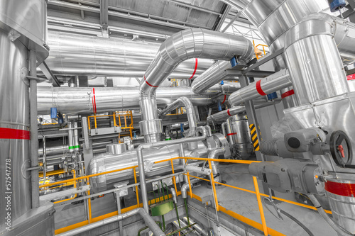 pipes in a modern thermal power station