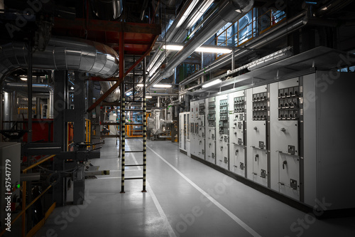 pipes in a modern thermal power station