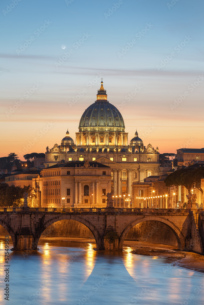 Naklejka premium Bazylika św. Piotra Watykan Rzym
