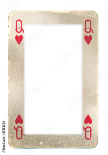 paper frame from queen of hearts playing card photo