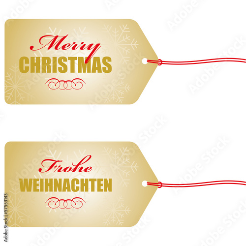 merry christmas  frohe weihnachten anhänger in gold