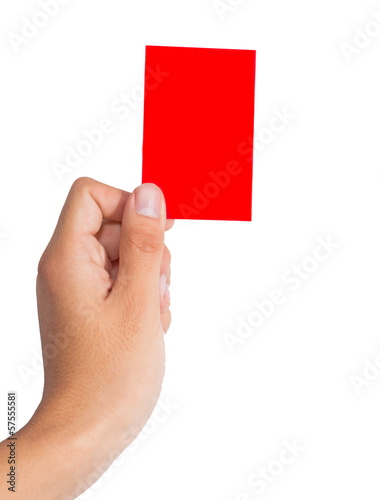 Holding a red card