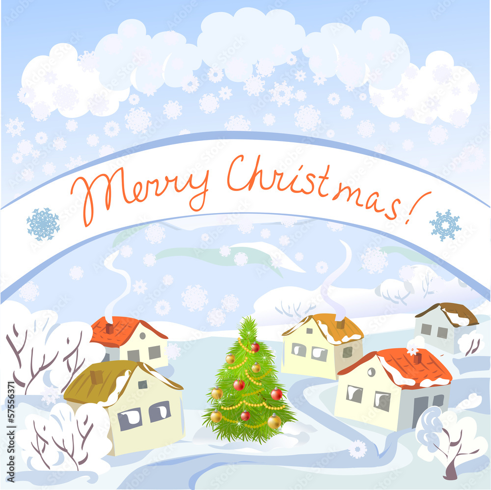 Christmas rural landscape Christmas rural landscape