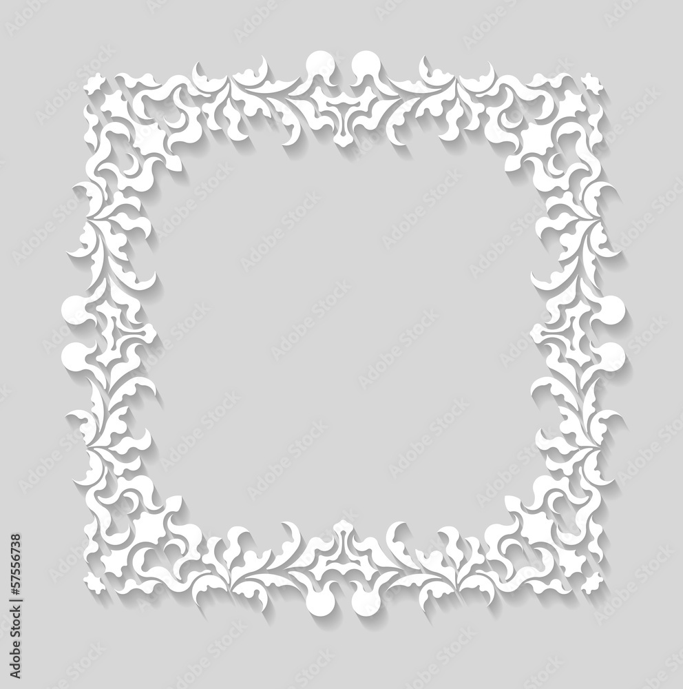 Paper frame in cut of paper style Paper frame in cut of paper style