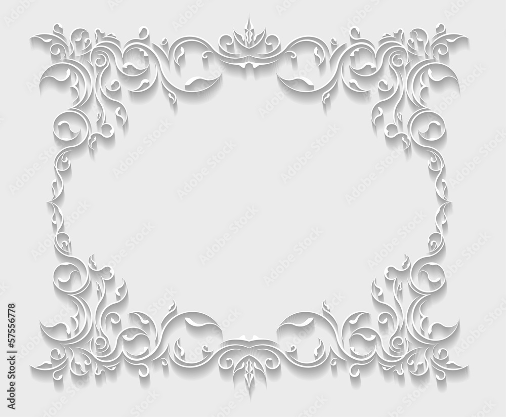 Paper frame in cut of paper style