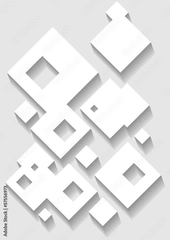 Paper square banner with drop shadows on white background. Vecto Paper square banner with drop shadows on white background. Vecto