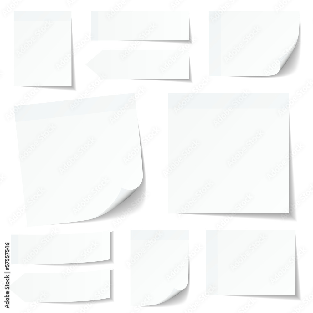 Collection White Stick Notes Collection White Stick Notes