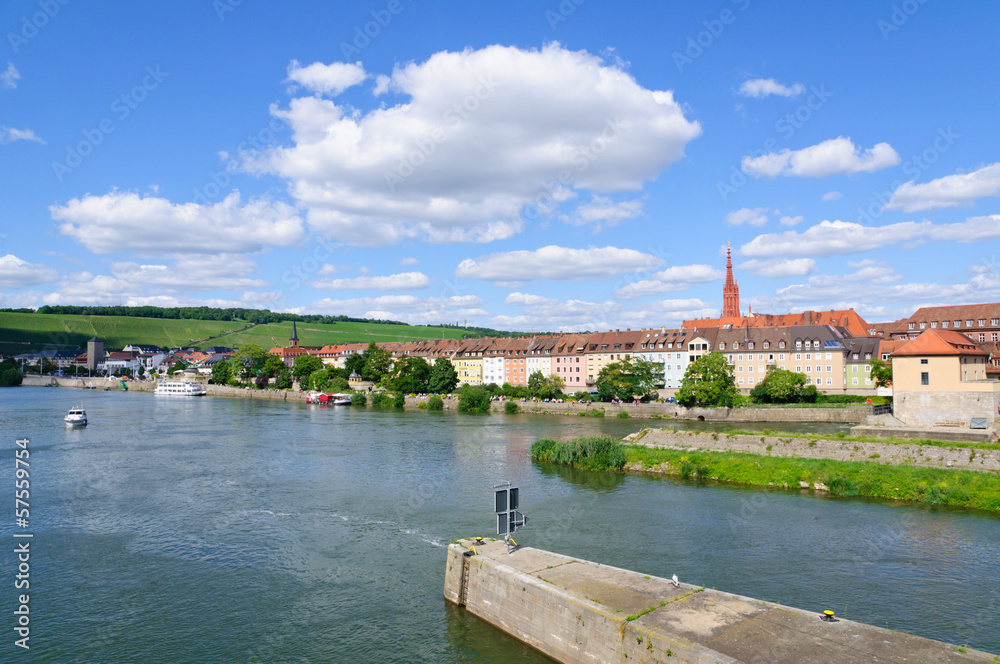 The City of Würzburg and the Main river