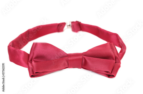 Close up of red bow tie.