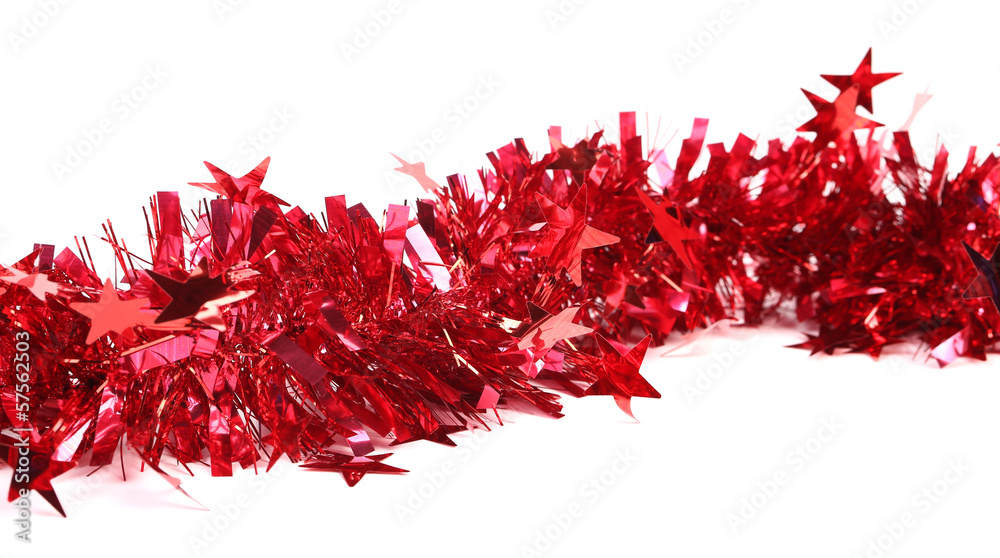 Naklejka premium Red tinsel.