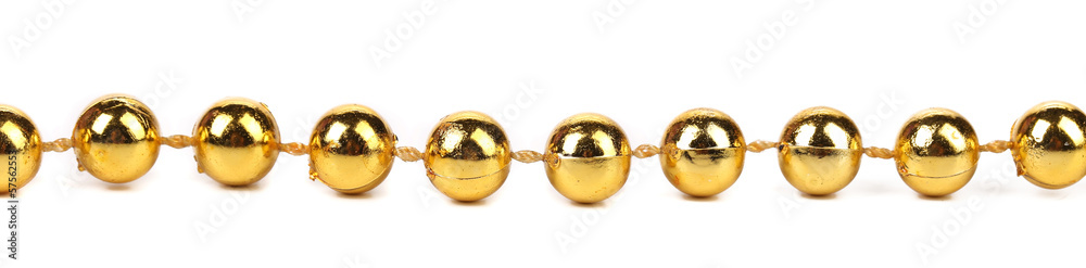 String of golden beads. String of golden beads.
